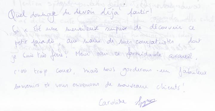 Message du Livre d'or de Cuevas Andalucia